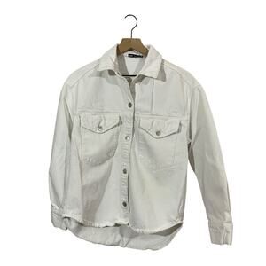 Zara Denim Shacket - White - XS